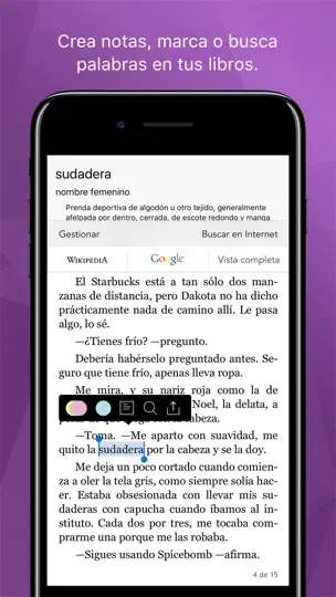 Captura de pantalla de Kobo Books en iPhone 4