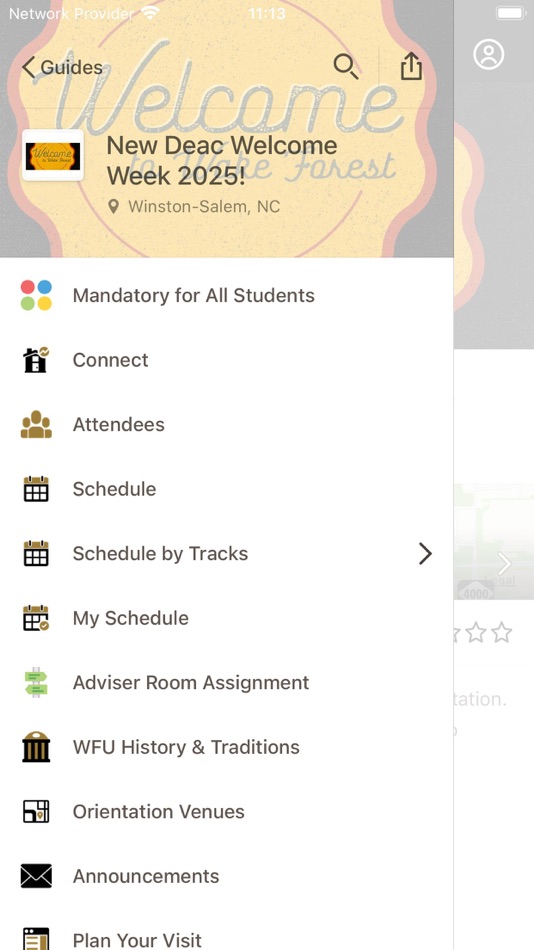 #1. WFU Orientation Programs (iOS) Podle: Wake Forest University