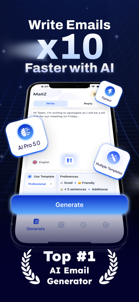 MailZ: AI Email Generator screenshot 1