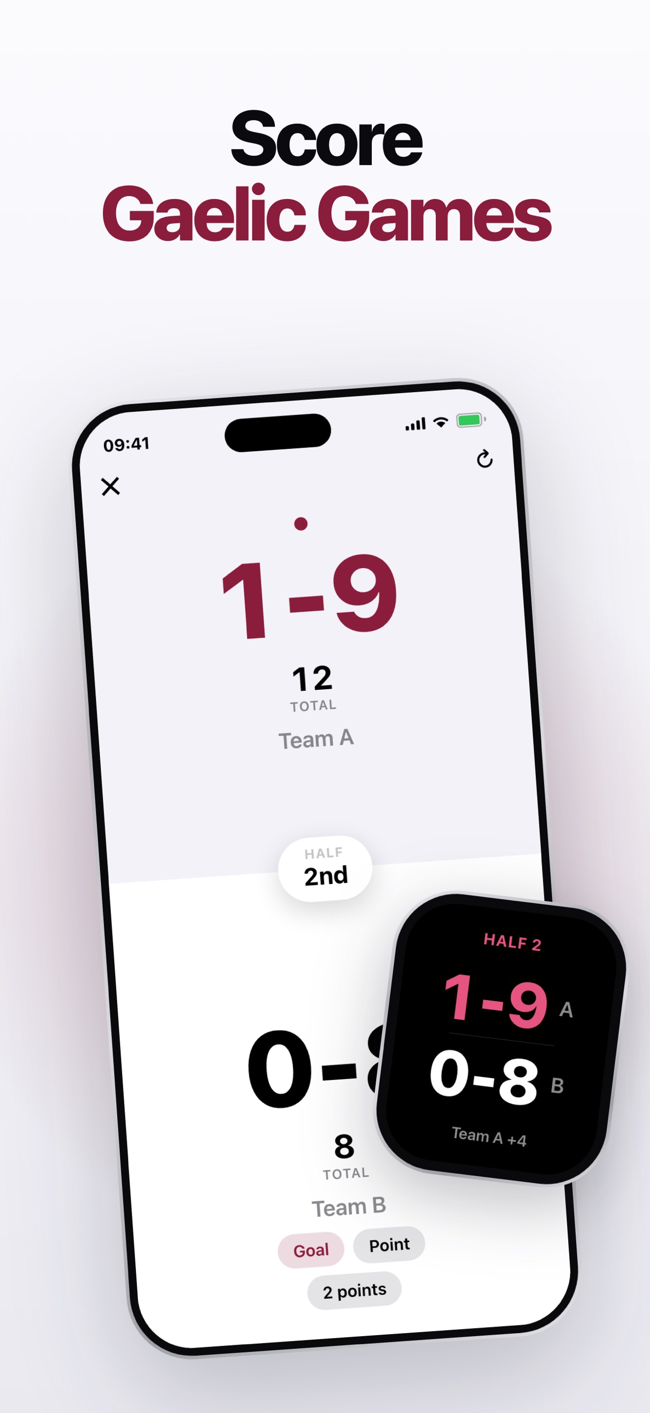 Screenshot 1 of Gaelic Games Score Tracker