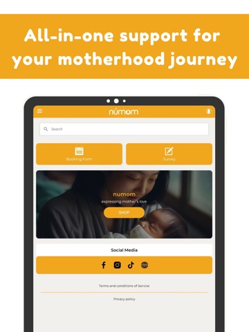 Numom iPad screenshot