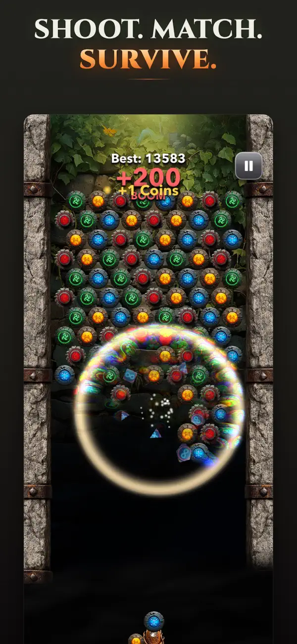 Screenshot #1 pour Bubble Runes - Combo Shoot