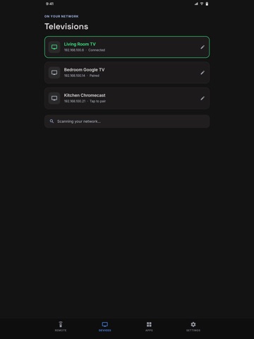 TV Remote for Google & Android iPad screenshot