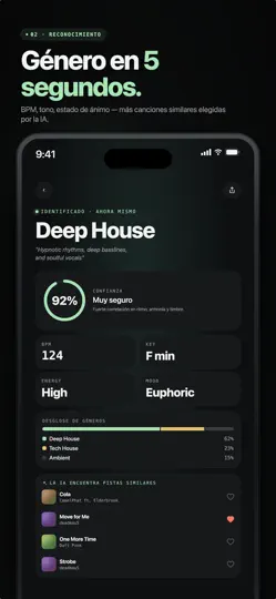 Captura de pantalla de Genre AI: Género Musical en iPhone 2