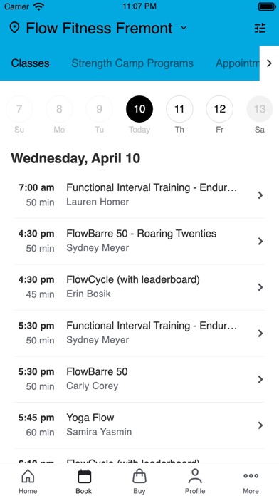 Flow Fitness Seattle Screenshot