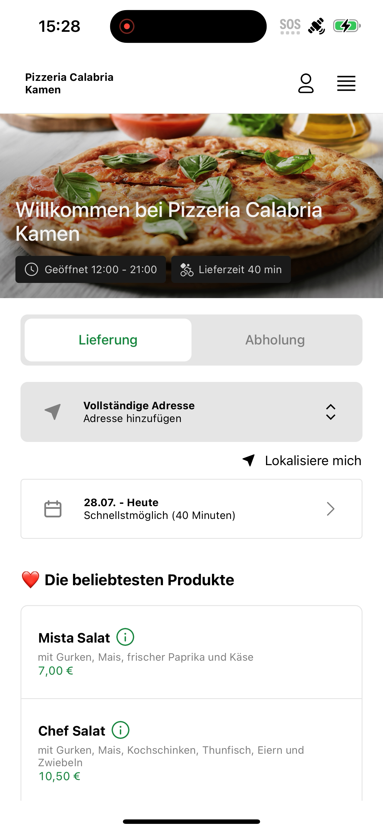 Pizzeria Calabria Liefersevice screenshot 5
