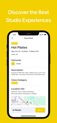 ARIS HOT YOGA + PILATES iPhone screenshot