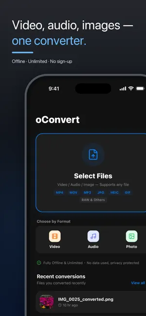 oConvert: MP4 to MP3 Converter screenshot 1