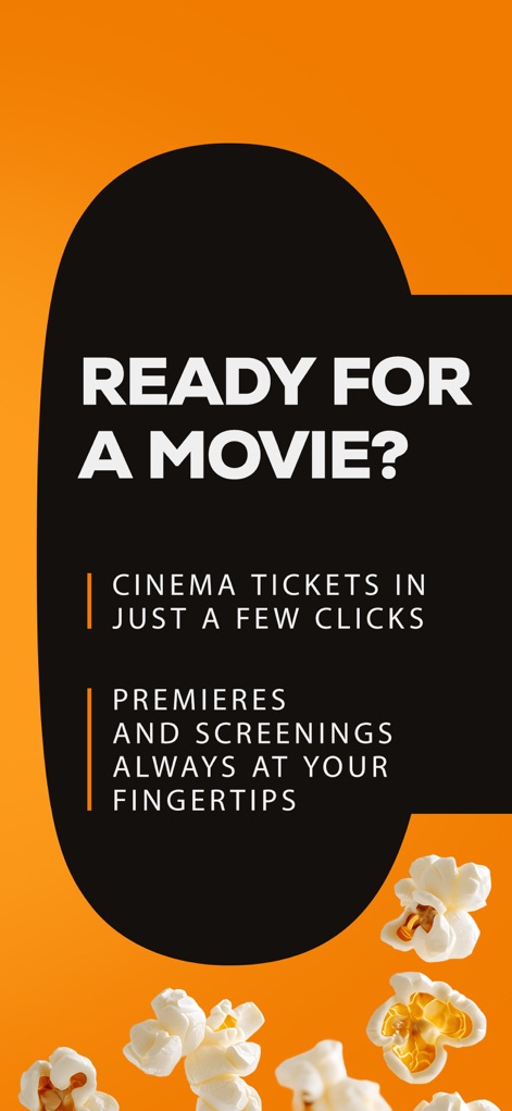 Cinema City: Movies & Tickets - The app's inviting splash screen instantly highlights the convenience of booking cinema tickets and finding premieres and screenings.