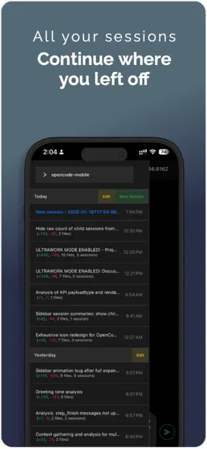 OpenCode Mobile App iPhone screenshot 4