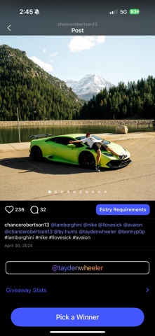 Givaway screenshot