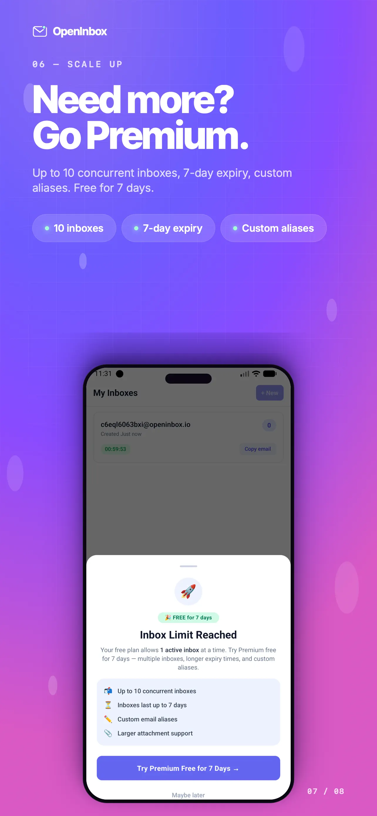 #7. OpenInbox - Temp Email (iOS) Podle: mohammad wassfi mahmoud awad