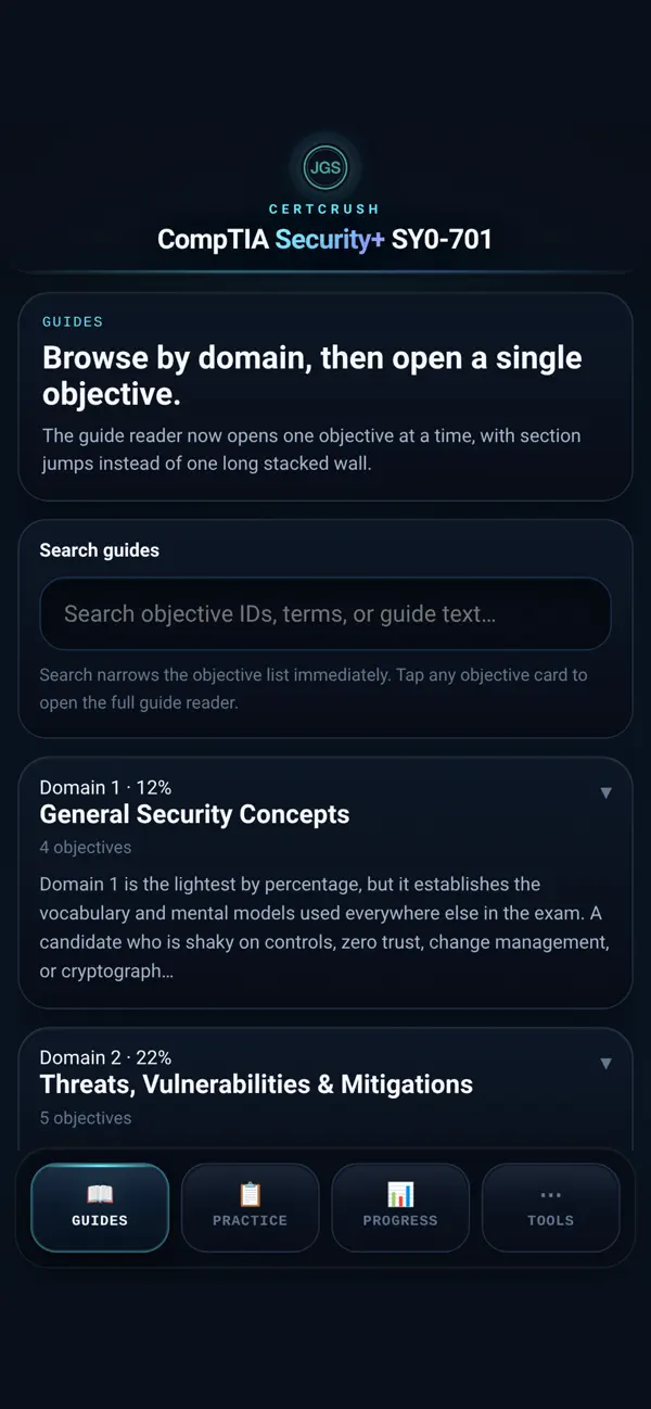 Screenshot #1 pour CertCrush: Security+ SY0-701