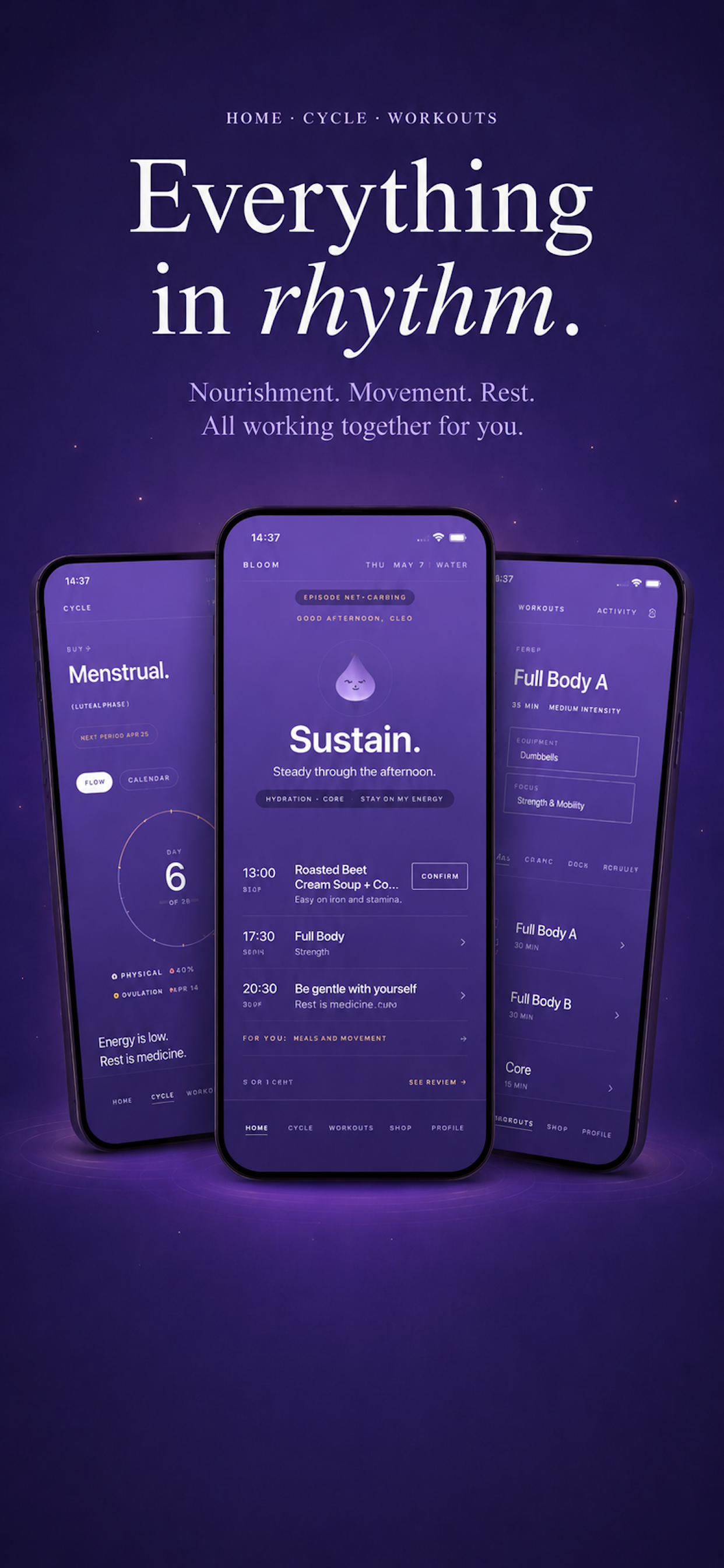 feelBloom: Cycle & Fitness
