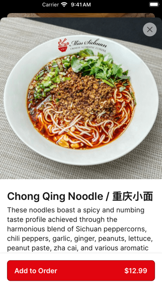 Miss Sichuan iPhone screenshot 4 - Food & Drink app