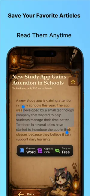 LinguaSaga: English Reading screenshot 1