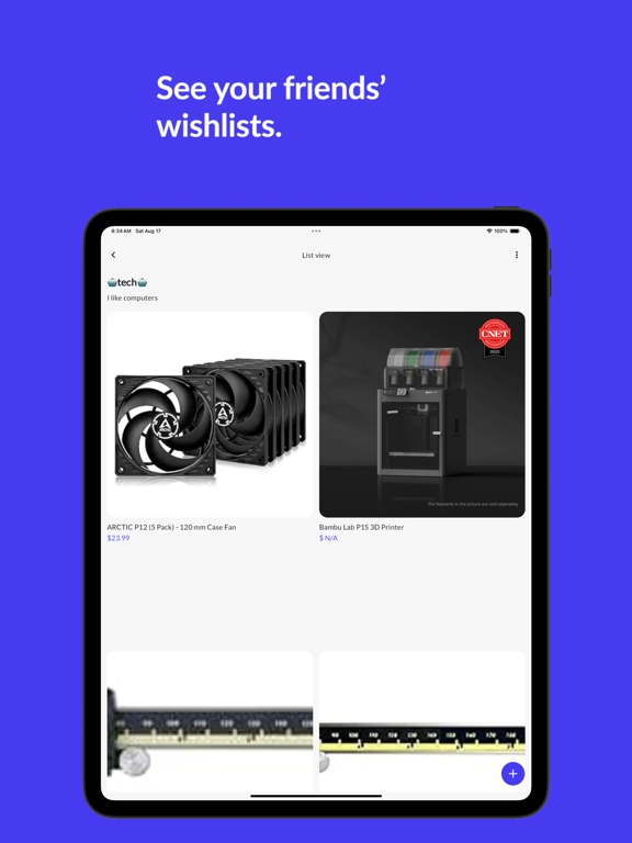 Gifty - Wishlists & Friends iPad screenshot 4 - Lifestyle app