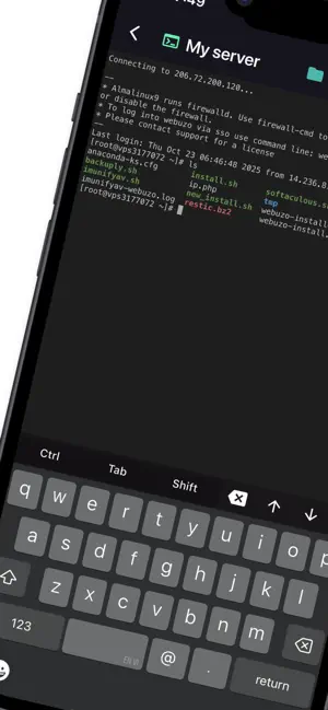 SSH - iPhone screenshot 1