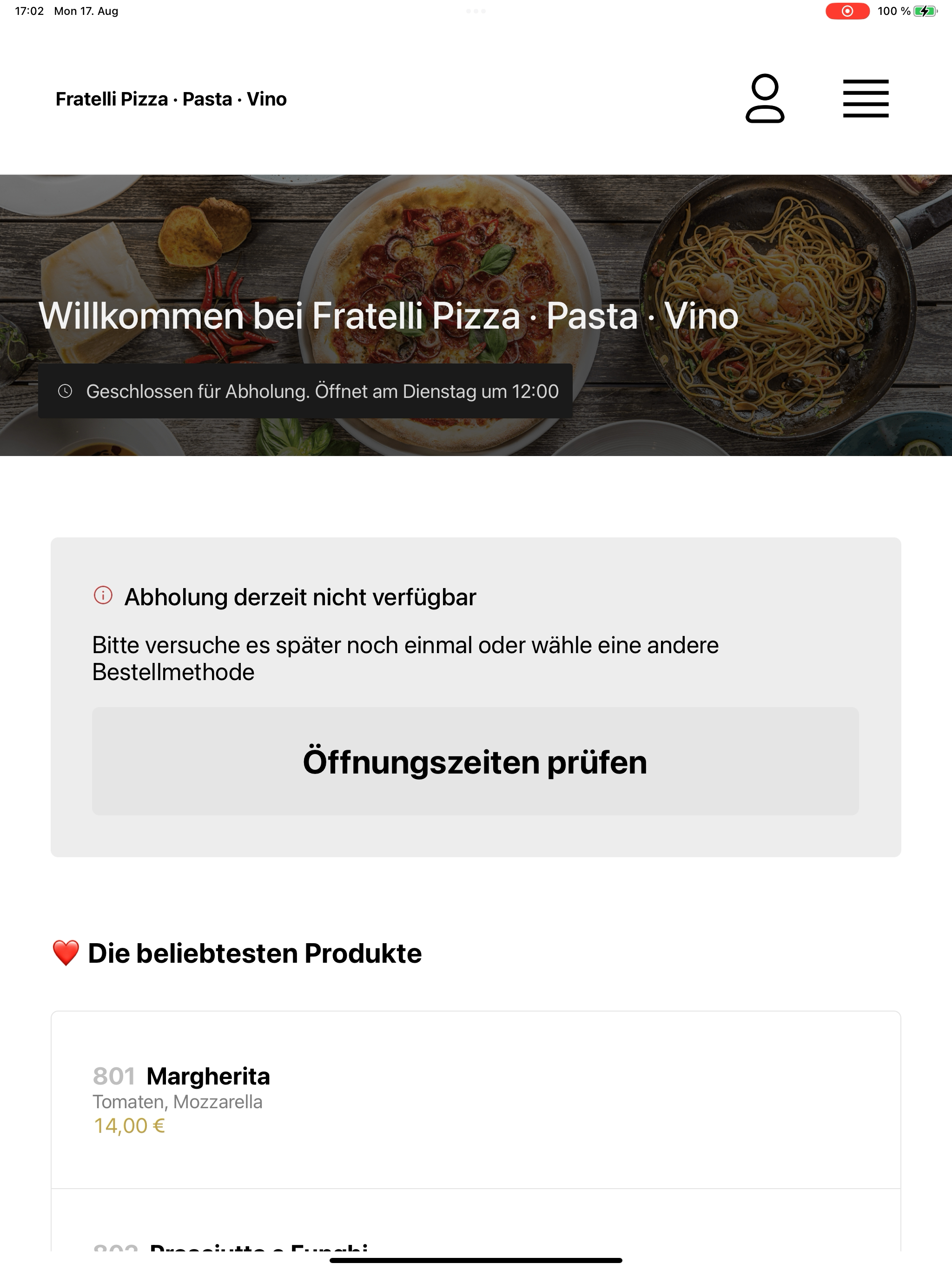 Fratelli Pizza · Pasta · Vino screenshot 14