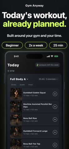 Gym Anyway: Workout Plan & Log Screenshot 1 of 10
