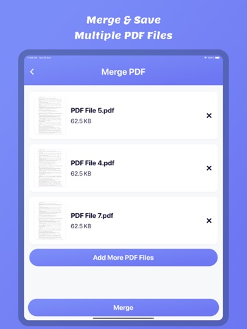 PDF : Merge, Extract & Reduce iPad screenshot