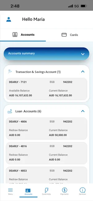 Bank of Sydney Mobile Banking screenshot 2