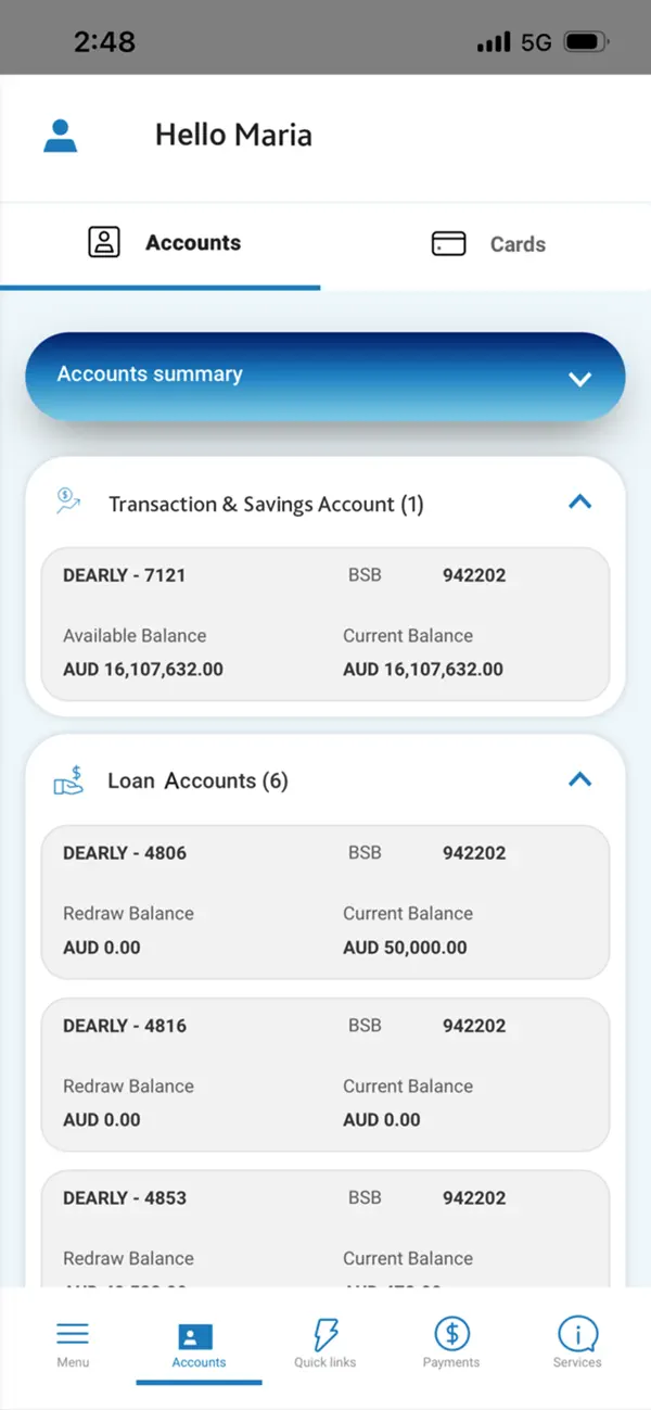 Screenshot #2 pour Bank of Sydney Mobile Banking