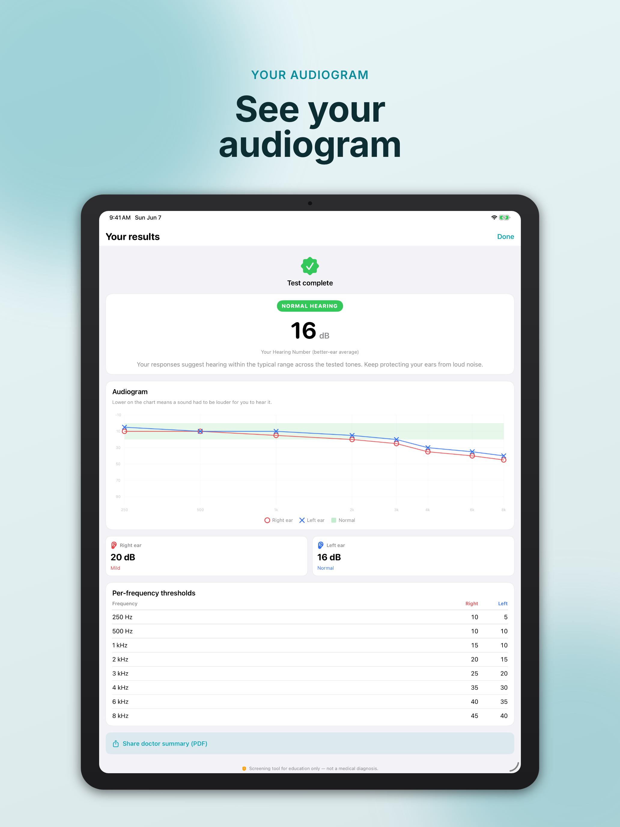 Hearing Test & Audiogram screenshot 12