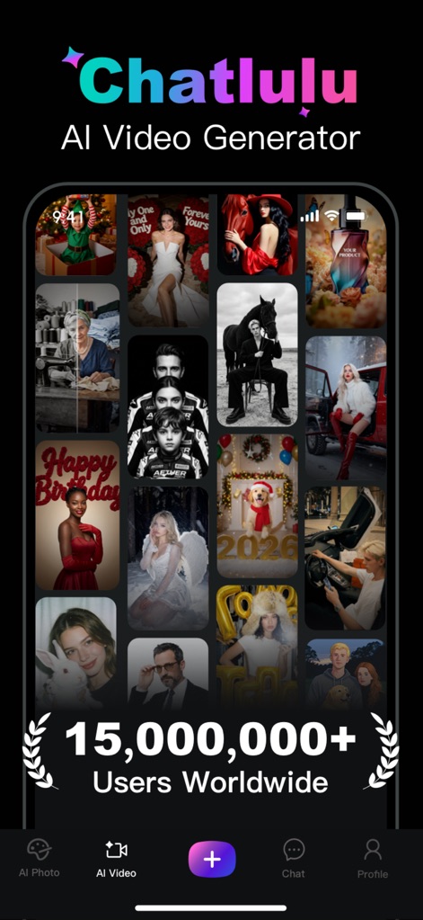 Chatlulu:Video&Photo Editor - Explore the app's diverse range of viral content templates and join a vast community of over 15,000,000 users worldwide.