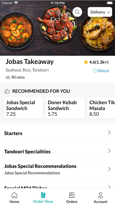 Jobas Takeaway Screenshot