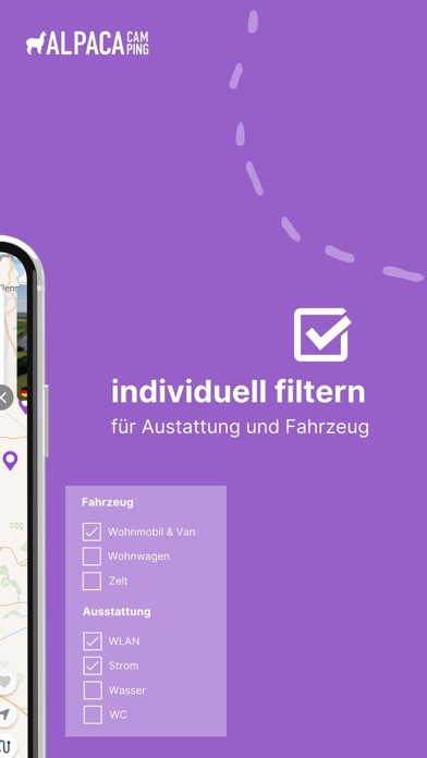AlpacaCamping Stellplatz Suche Screenshot