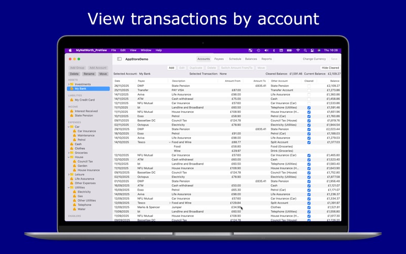 Screenshot #1 pour MyNetWorth Preview