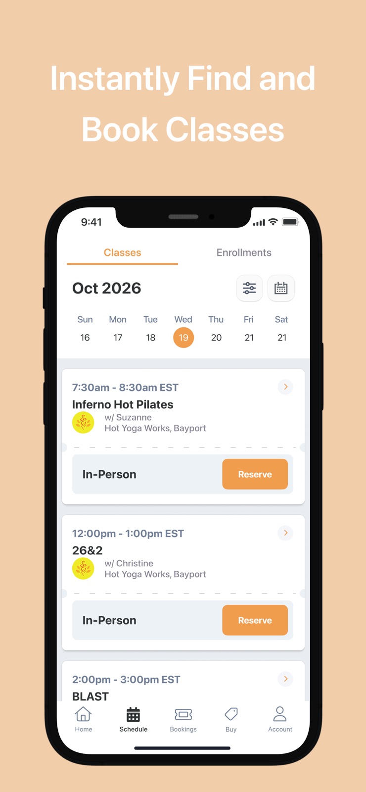 Hot Yoga Works App iphone screenshot 3