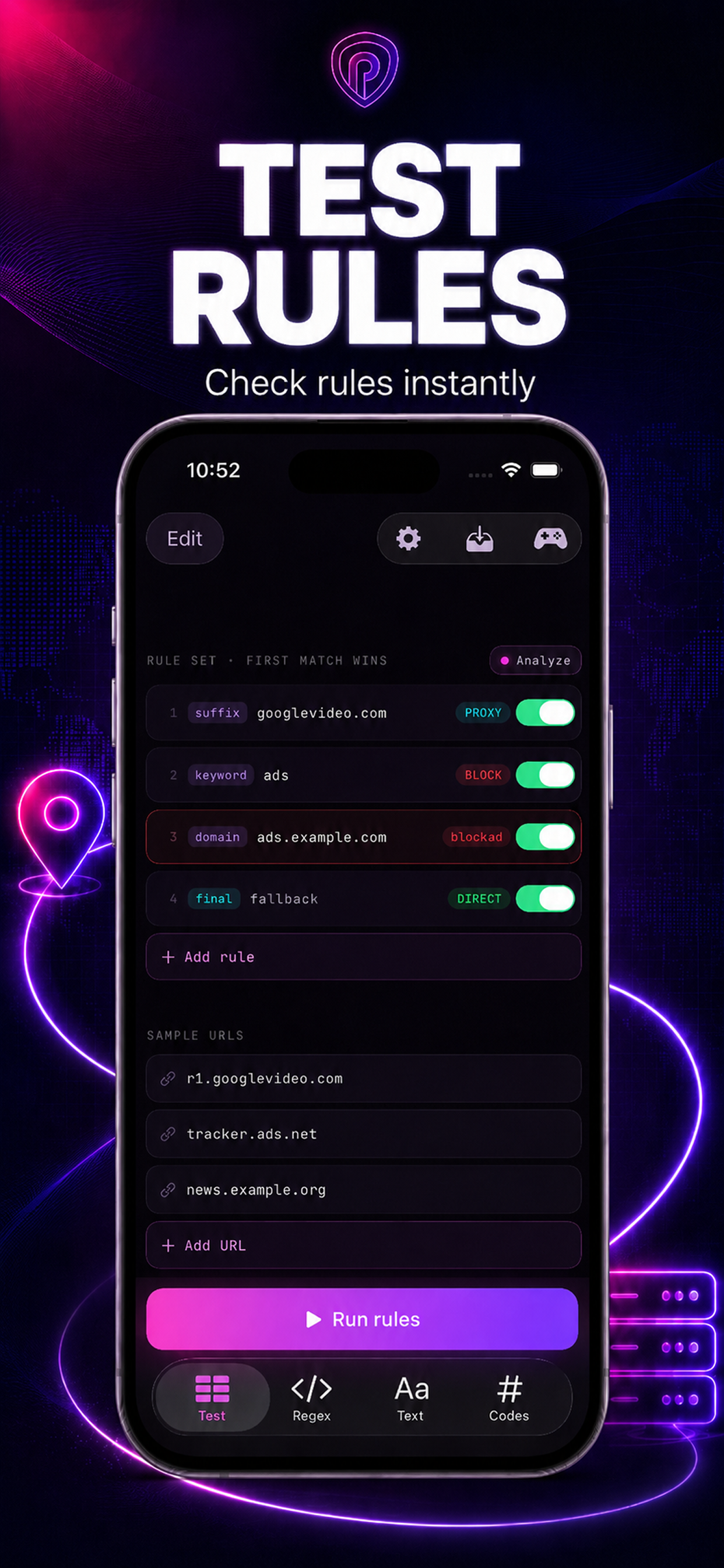 Pipl: Rule Tester For VPN screenshot 2