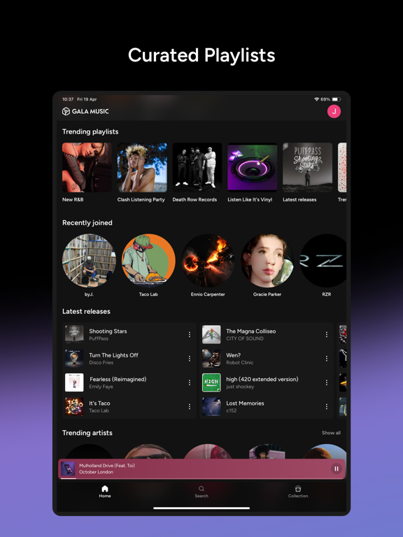 Gala Music iPad screenshot 4 - Music app