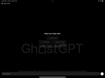 GhostGPT iPad screenshot