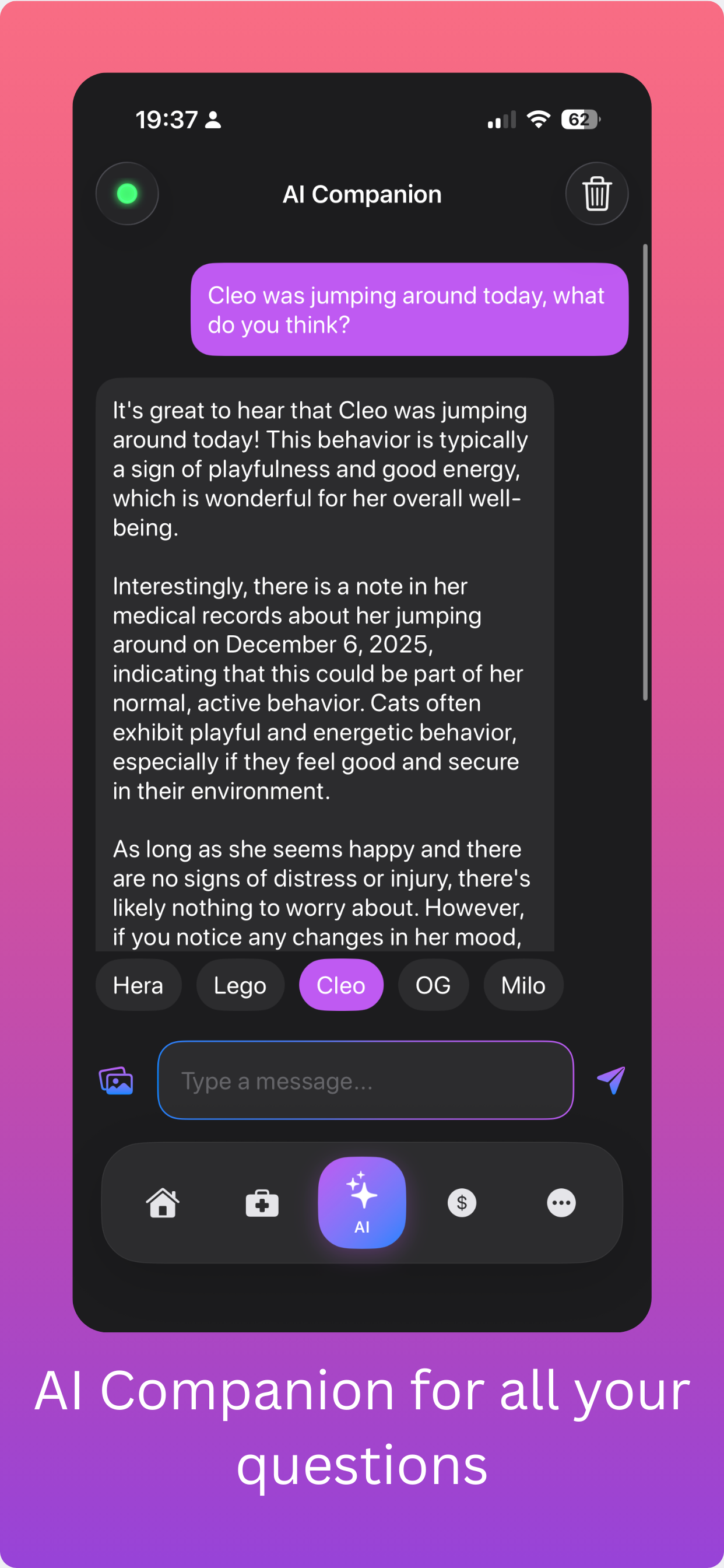 Cleo Pet Health Tracker & Log