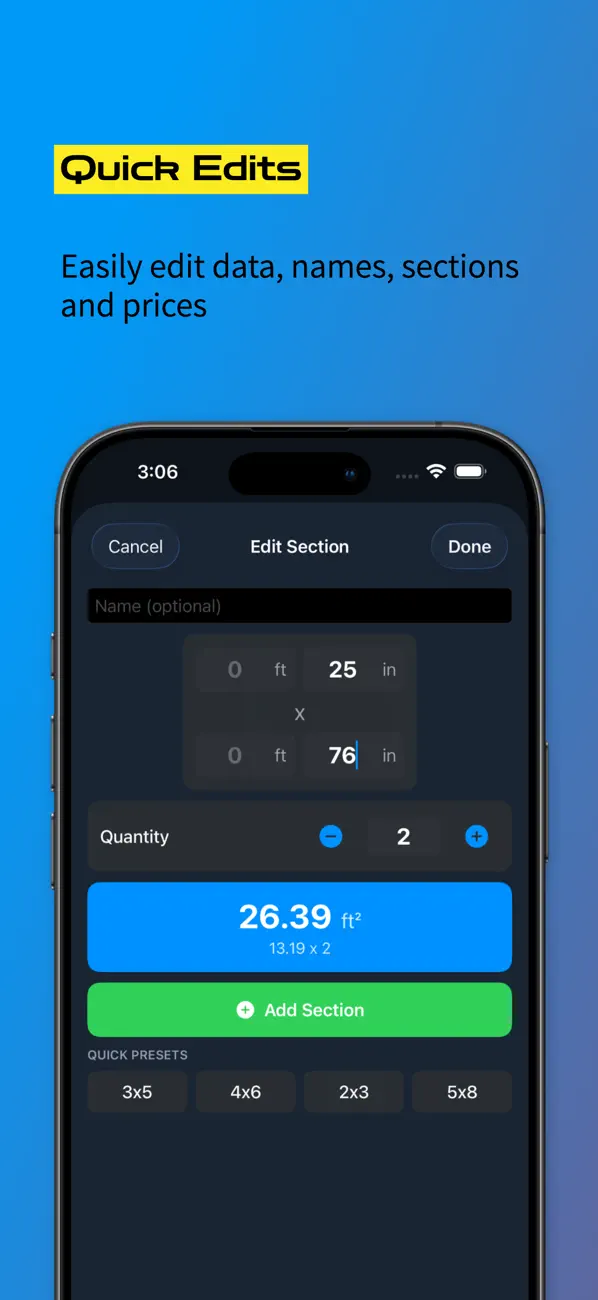 Screenshot #2 pour AreaCalc Pro: Sq Ft Calculator