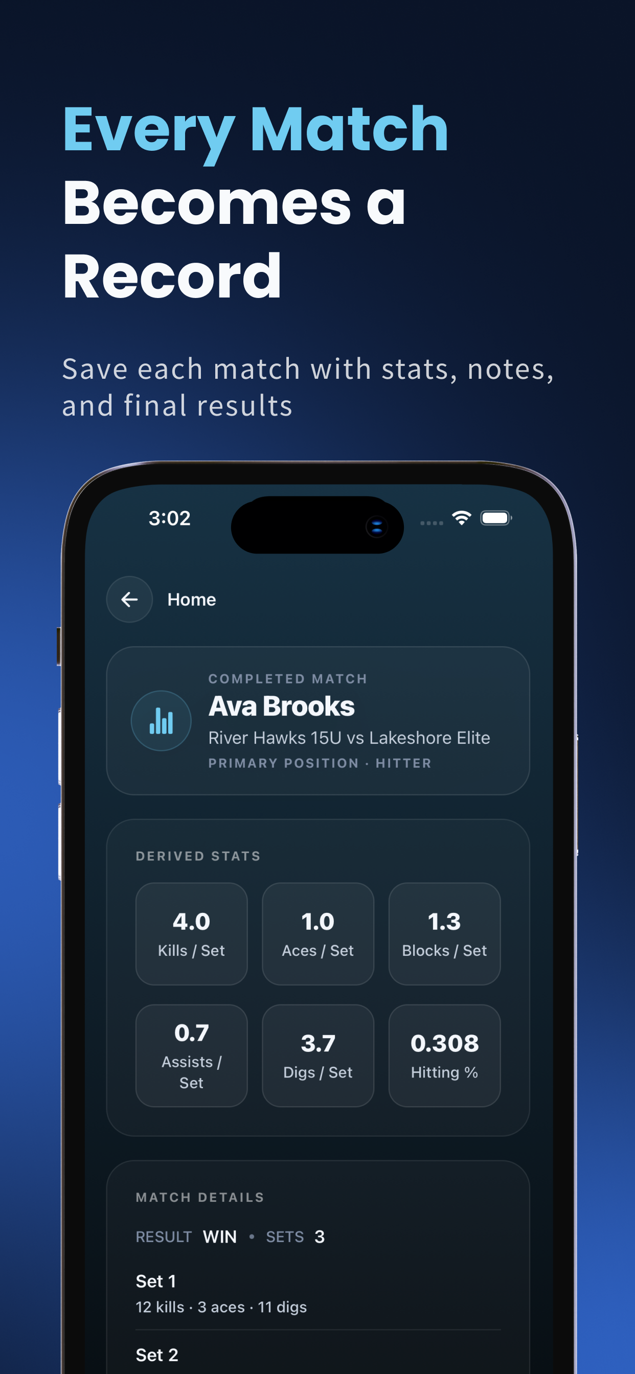 Volleyball Player Statistics screenshot 3