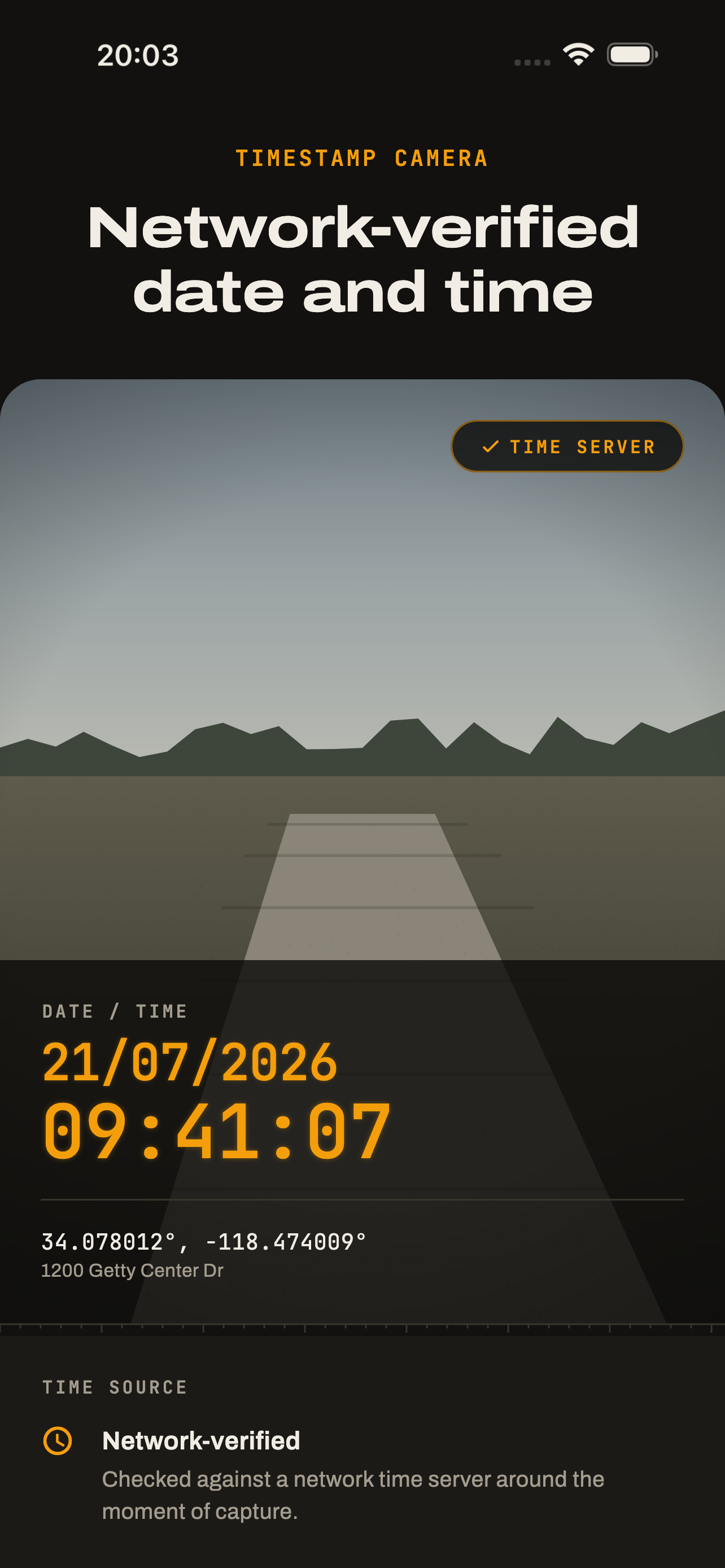 GeoProof: GPS Timestamp Camera screenshot 2