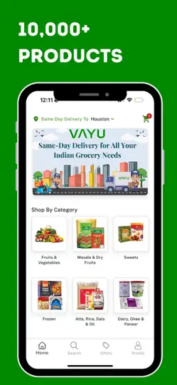 Screenshot von VAYU - Indian Grocery Delivery auf dem iPhone 1