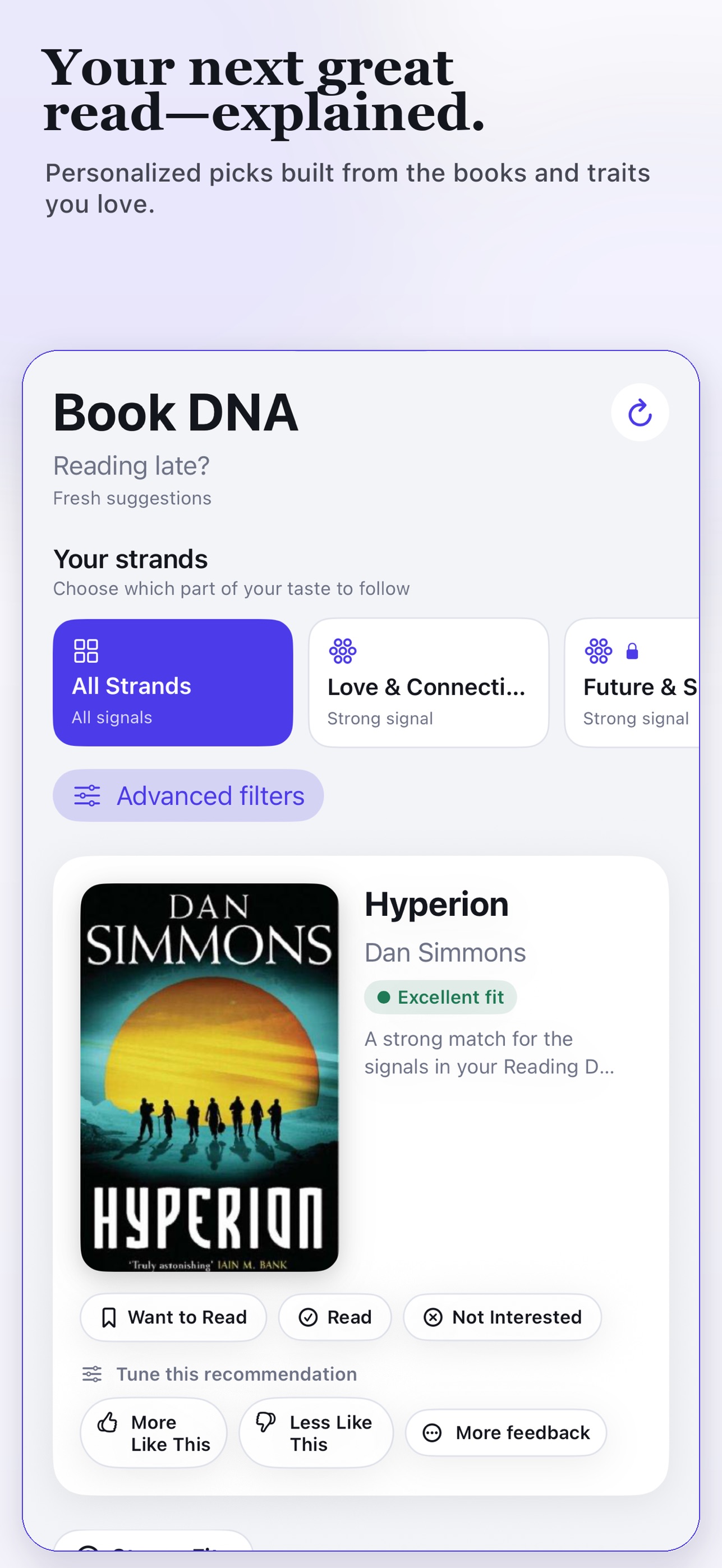 Screenshot 1 of Book DNA: Book Recommendations