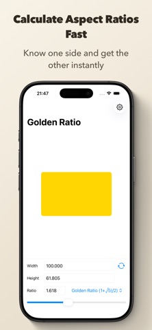 Golden Ratio Calculator Pro app screenshot