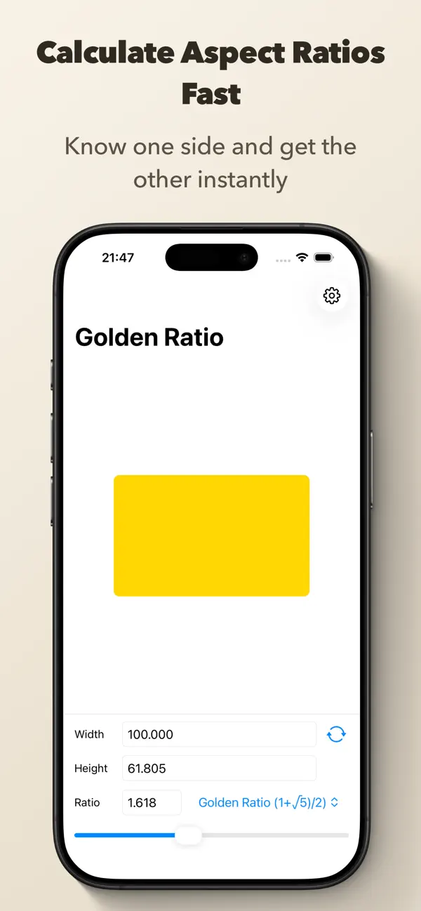 Screenshot #1 pour Golden Ratio Calculator Pro