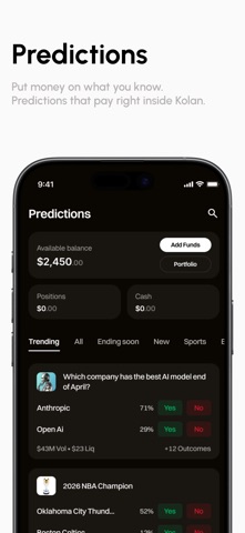 Kolan: Money, Crypto & Markets screenshot