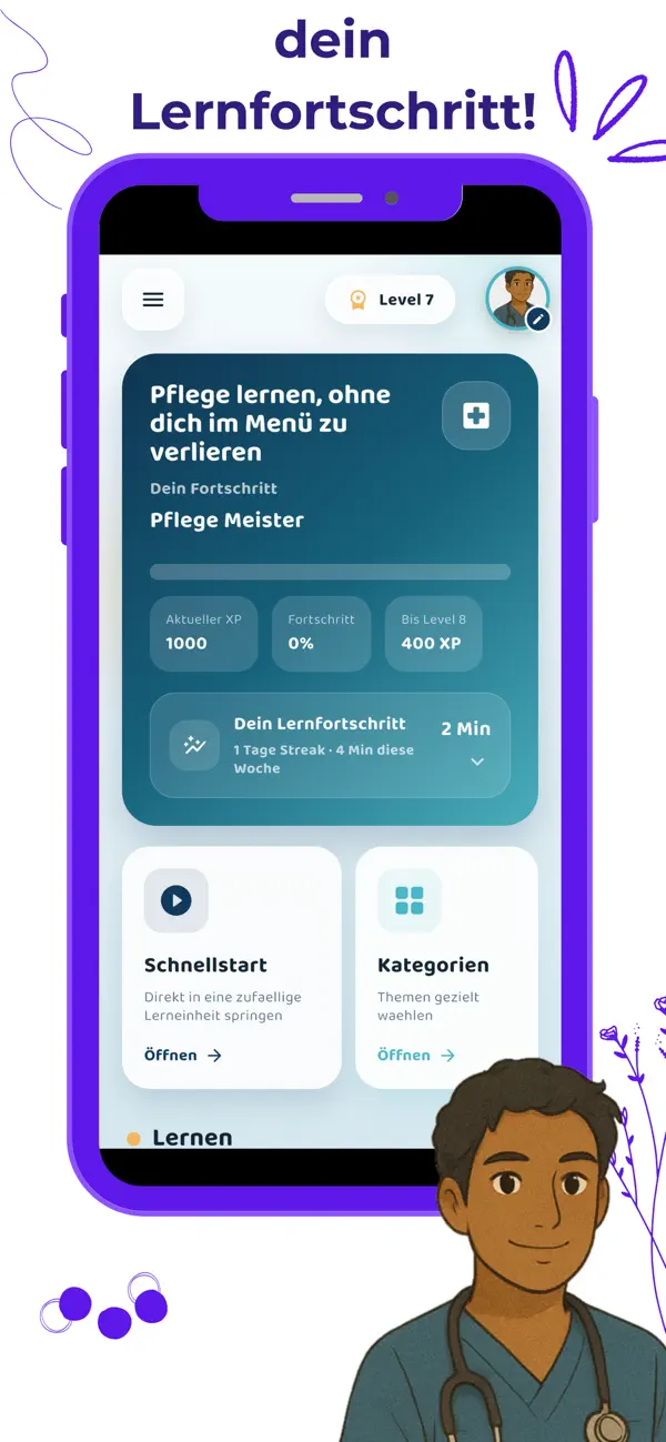 Pflege Examen: Lernkarten Quiz Screenshot 2