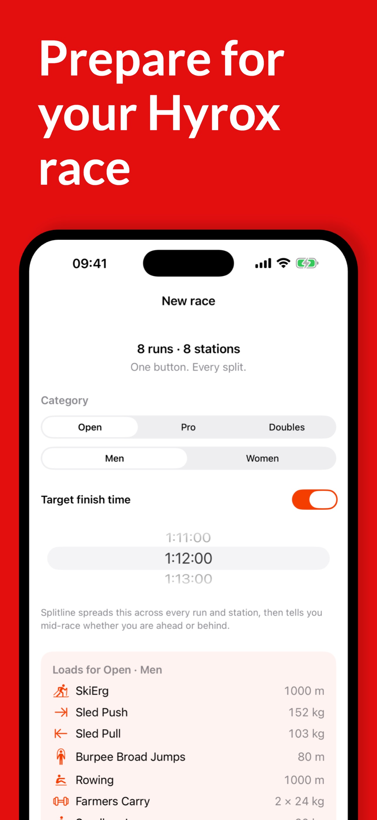 Screenshot 1 of Splitline: Hyrox Race Timer