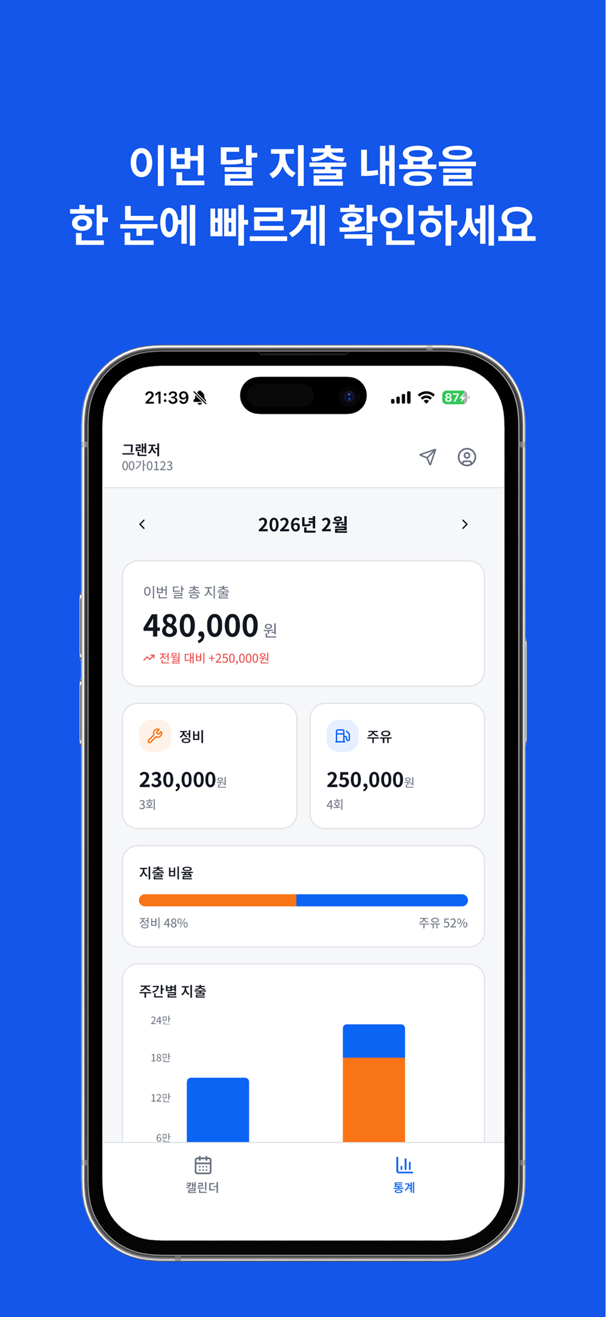 CarB - 내 차 지출 기록, 3초면 끝