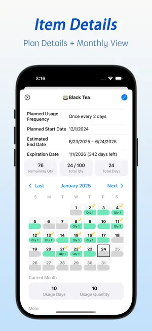 Use It Up - Regularity Tracker screenshot 2