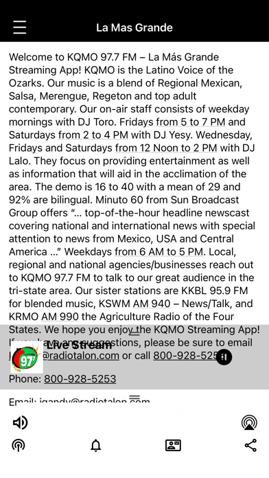 KQMO 97.7 FM - LA MAS GRANDE Screenshot